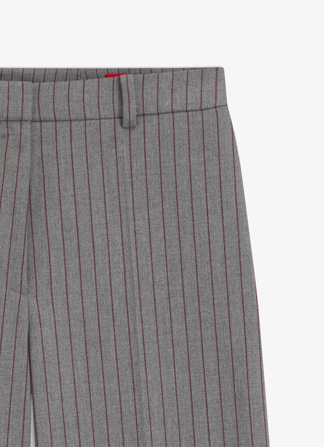 HUGO Mid waist wide fit pantalon met krijtstreep - detail 2 lichtgrijs