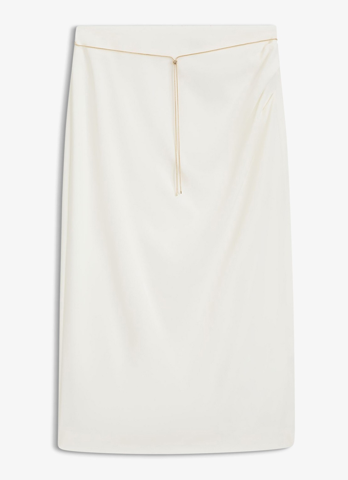 HUGO Midi rok met ketting detail - voorkant 4 wit