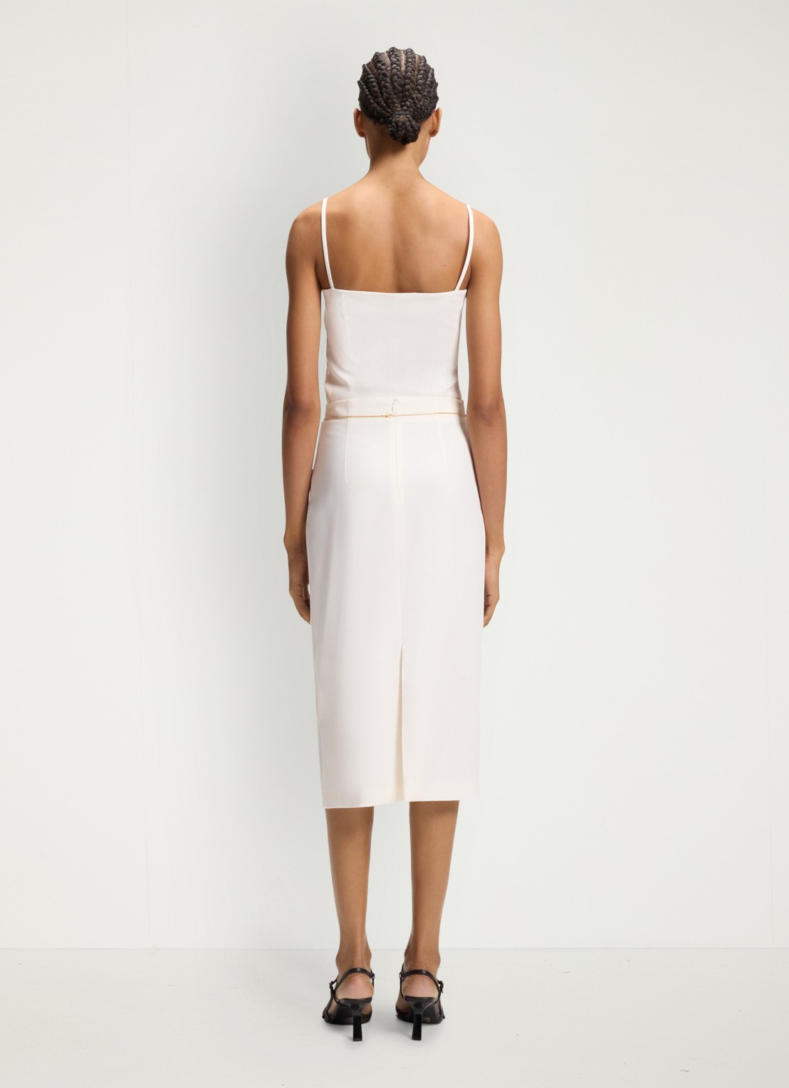 HUGO Midi rok met ketting detail - achterkant wit