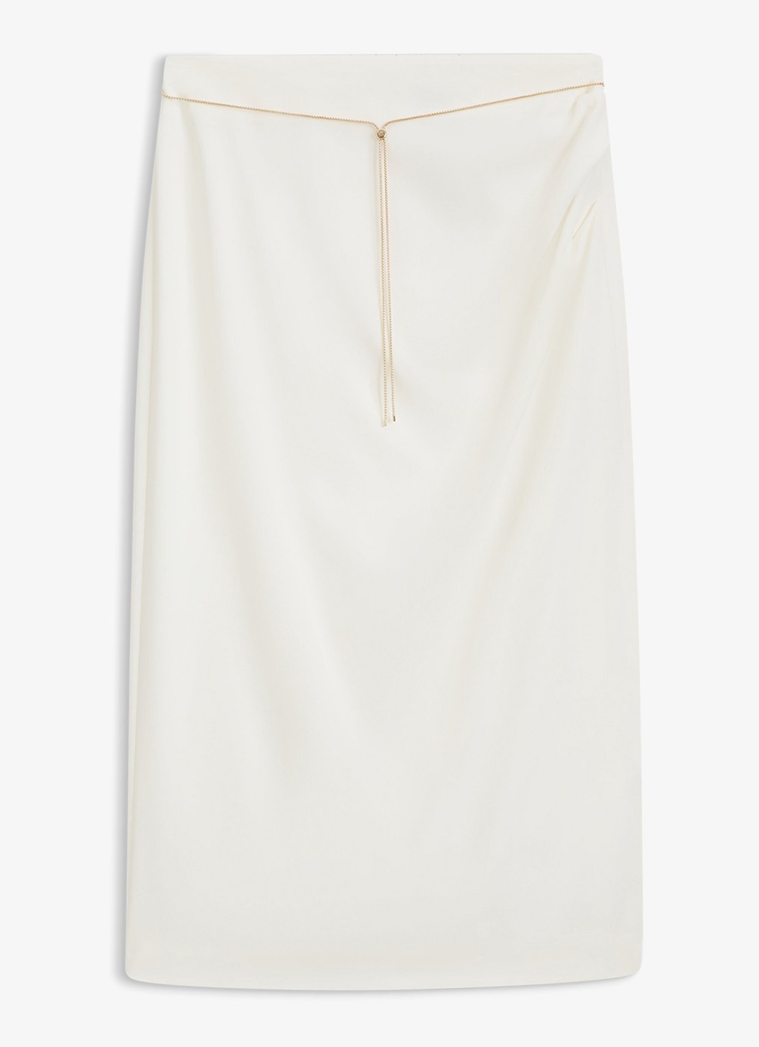 HUGO Midi rok met ketting detail - voorkant 5 wit