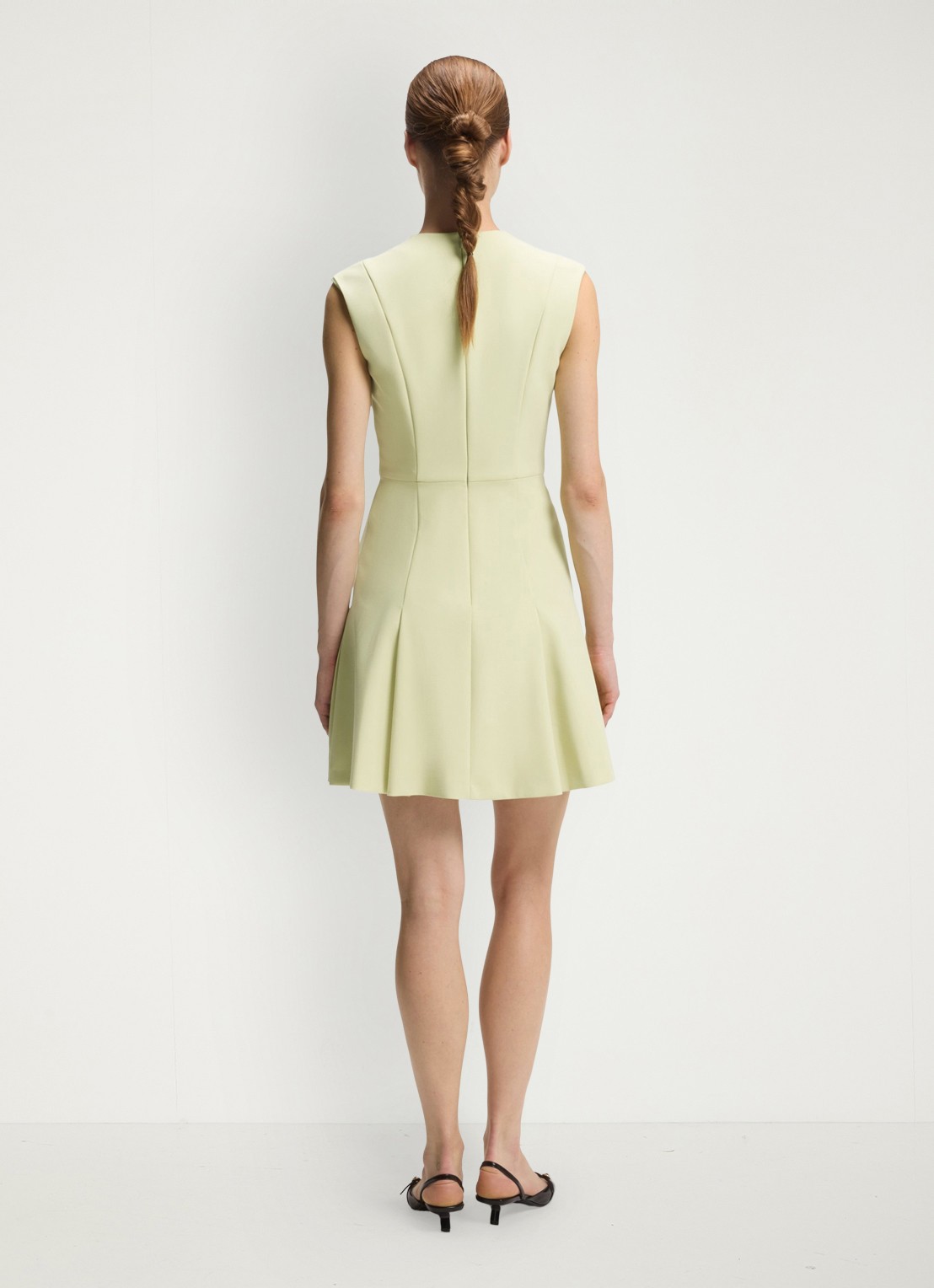 HUGO Mini A-lijn jurk met broche - achterkant beige