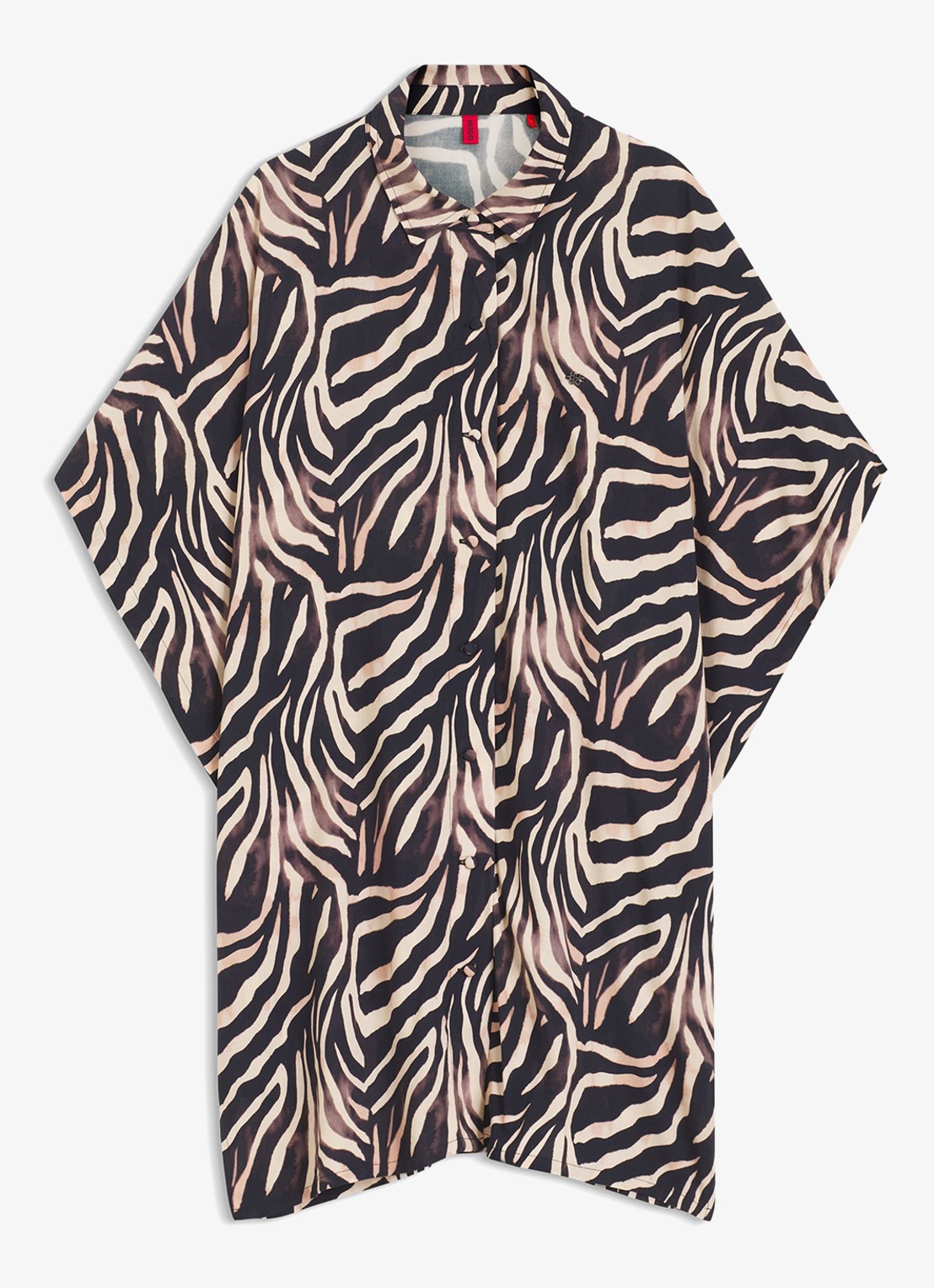 HUGO Mini blousejurk met grafische print - voorkant 2 zwart