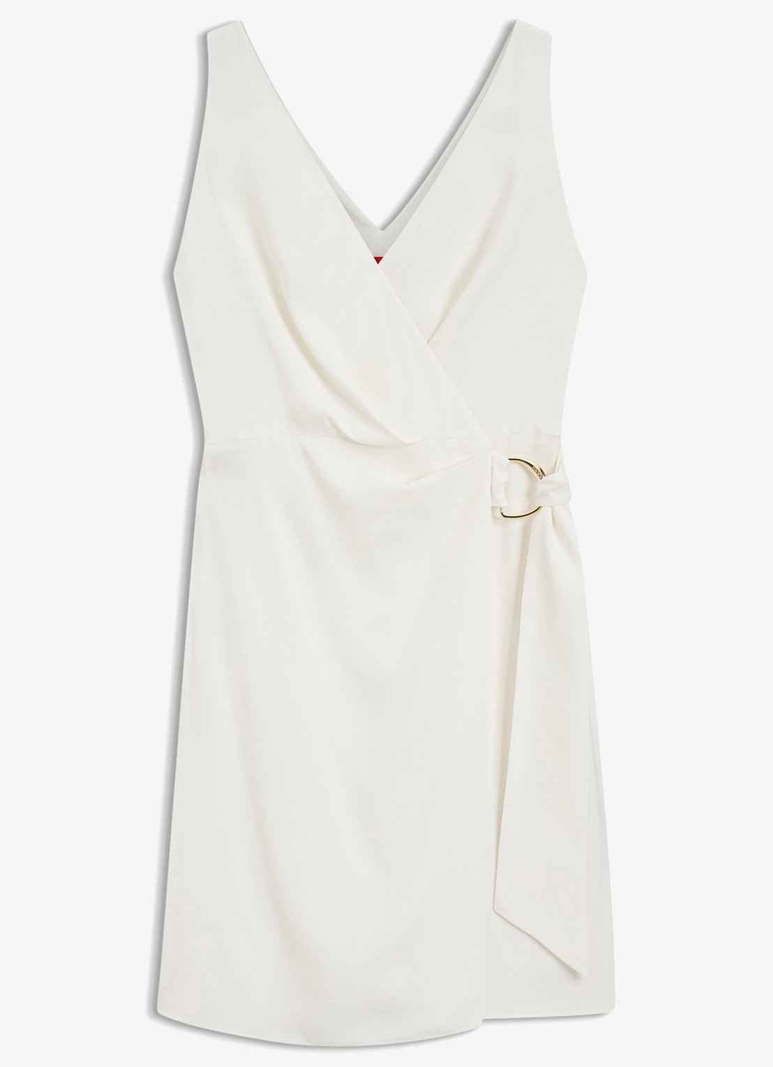 HUGO Mini jurk met geknoopt detail - voorkant 8 wit