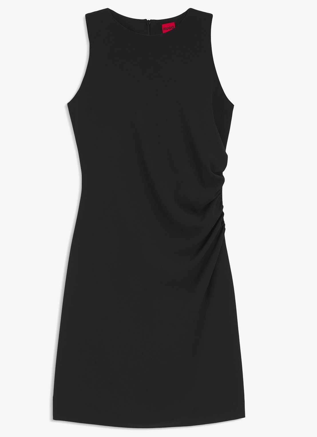 HUGO Mini jurk met geplooid detail - voorkant 6 zwart