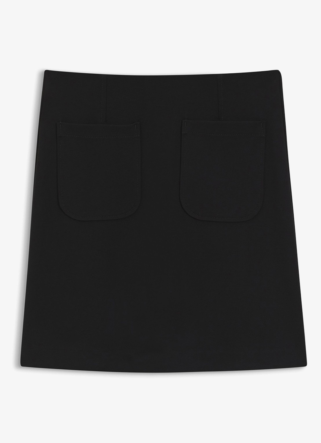 HUGO Mini rok met opgestikte zakken - voorkant 2 zwart