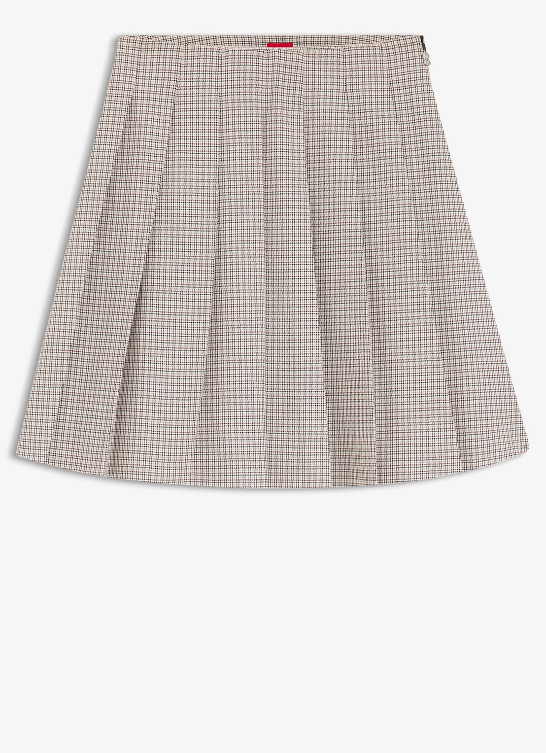 HUGO Mini rok met ruitdessin - voorkant 4 beige