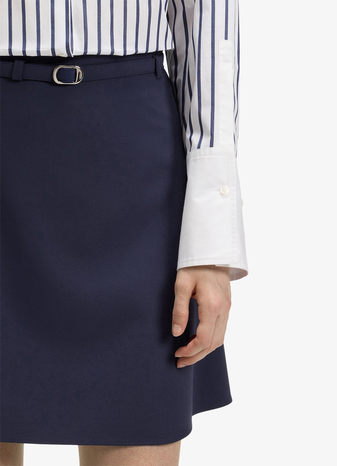 HUGO Minirok met ceintuur - detail 5 donkerblauw