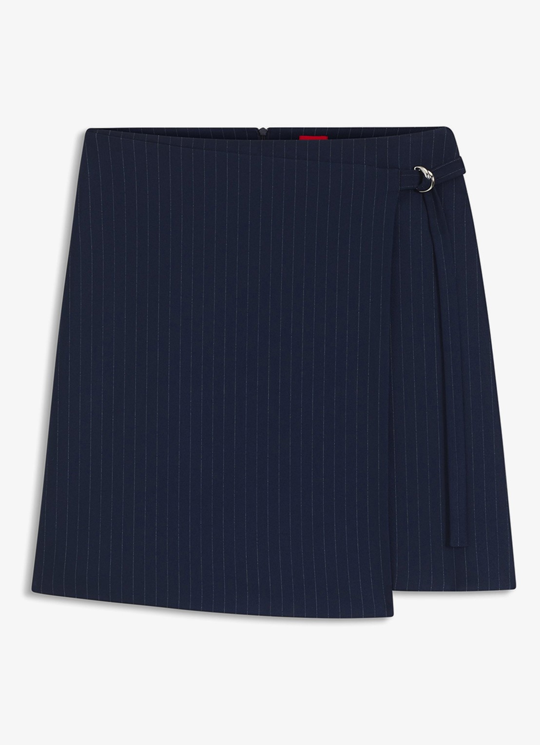 HUGO Minirok met krijtstreep - voorkant 4 donkerblauw