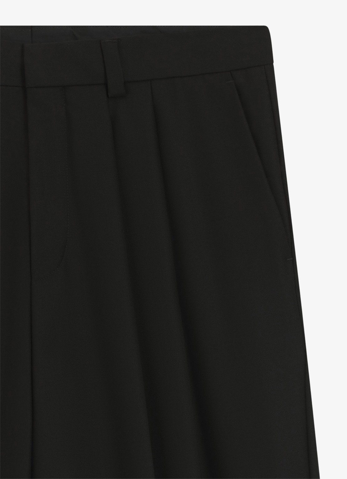 HUGO Modern fit pantalon in wolblend met persplooi - detail 4 zwart
