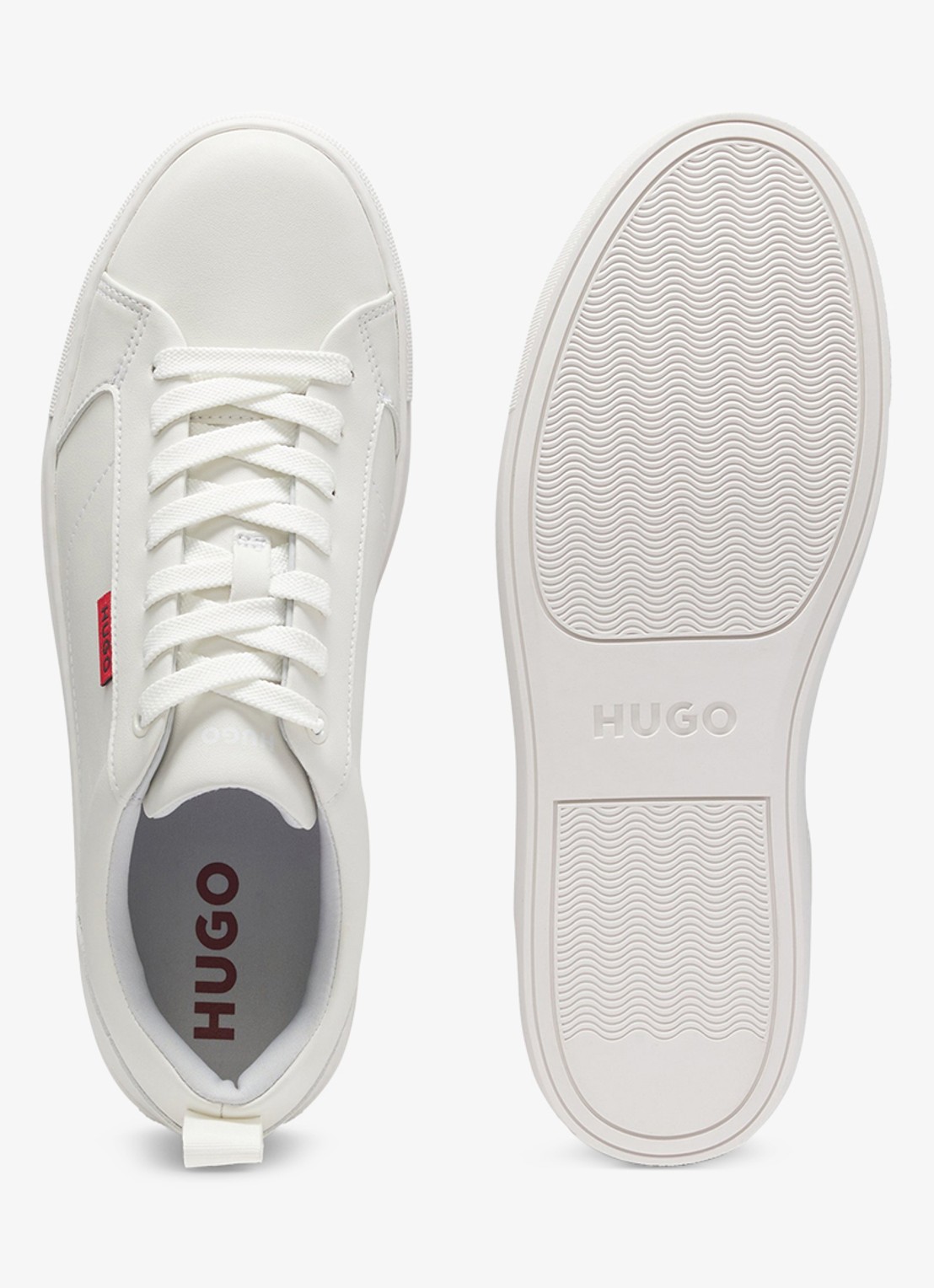 HUGO Morrie sneaker met logo - detail 2 gebroken wit