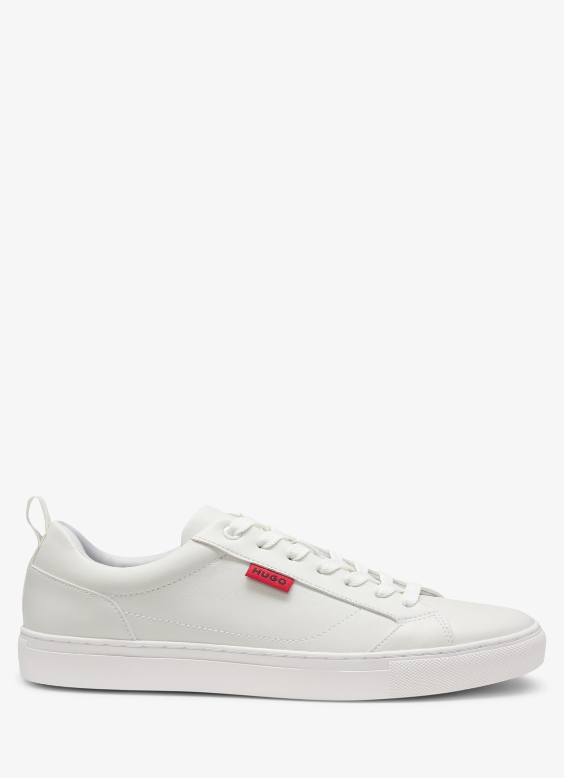 HUGO Morrie sneaker met logo - voorkant 4 gebroken wit
