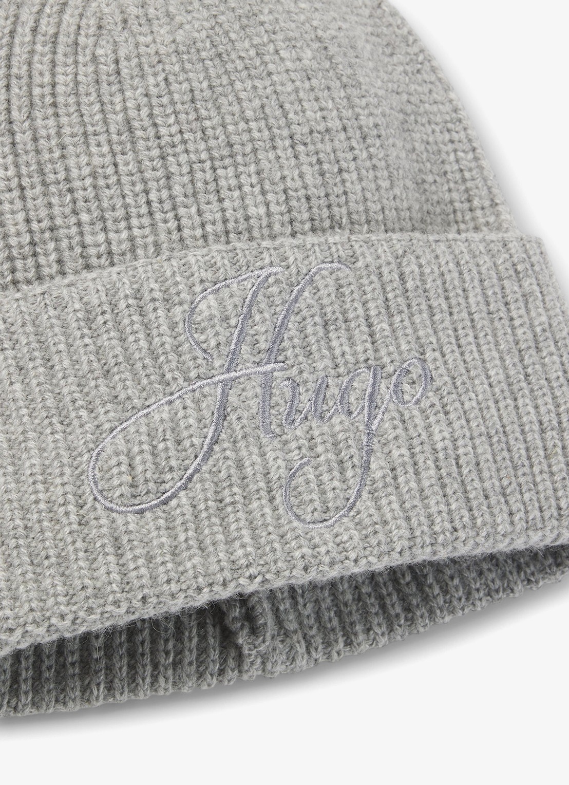 HUGO Muts van wol - voorkant 3 open grey-078 / grijs