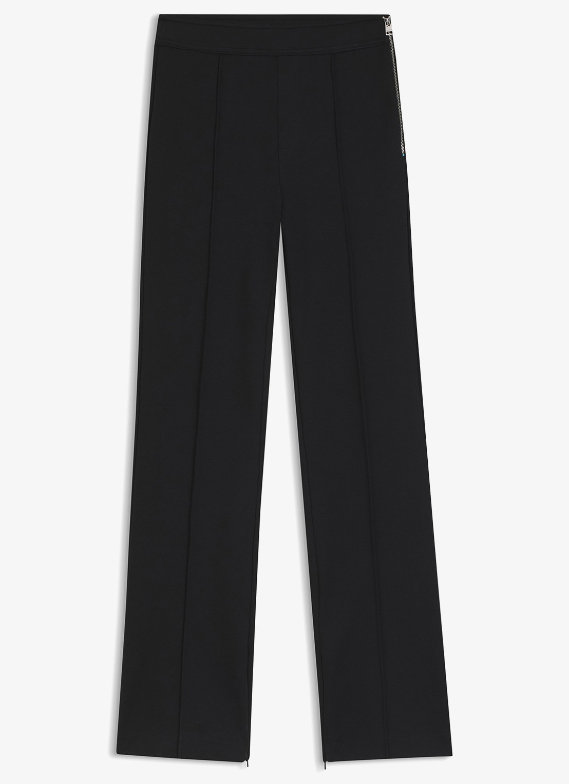 HUGO Nalvasi high waist flared fit pantalon met siernaad - voorkant 3 zwart