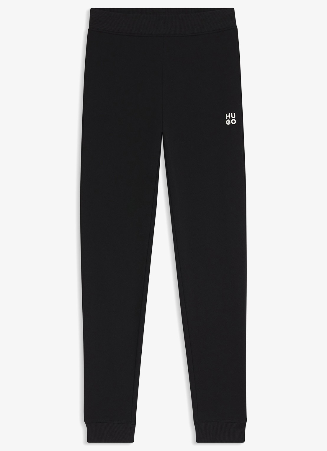 HUGO Nelfinia high waist tapered fit joggingbroek met logoborduring - voorkant zwart