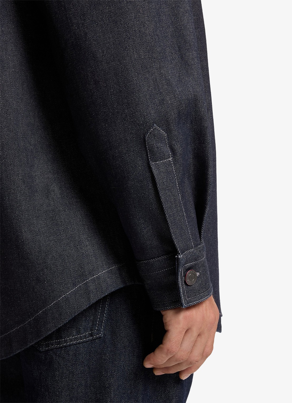 HUGO Oversized fit overshirt - detail 3 donkerblauw