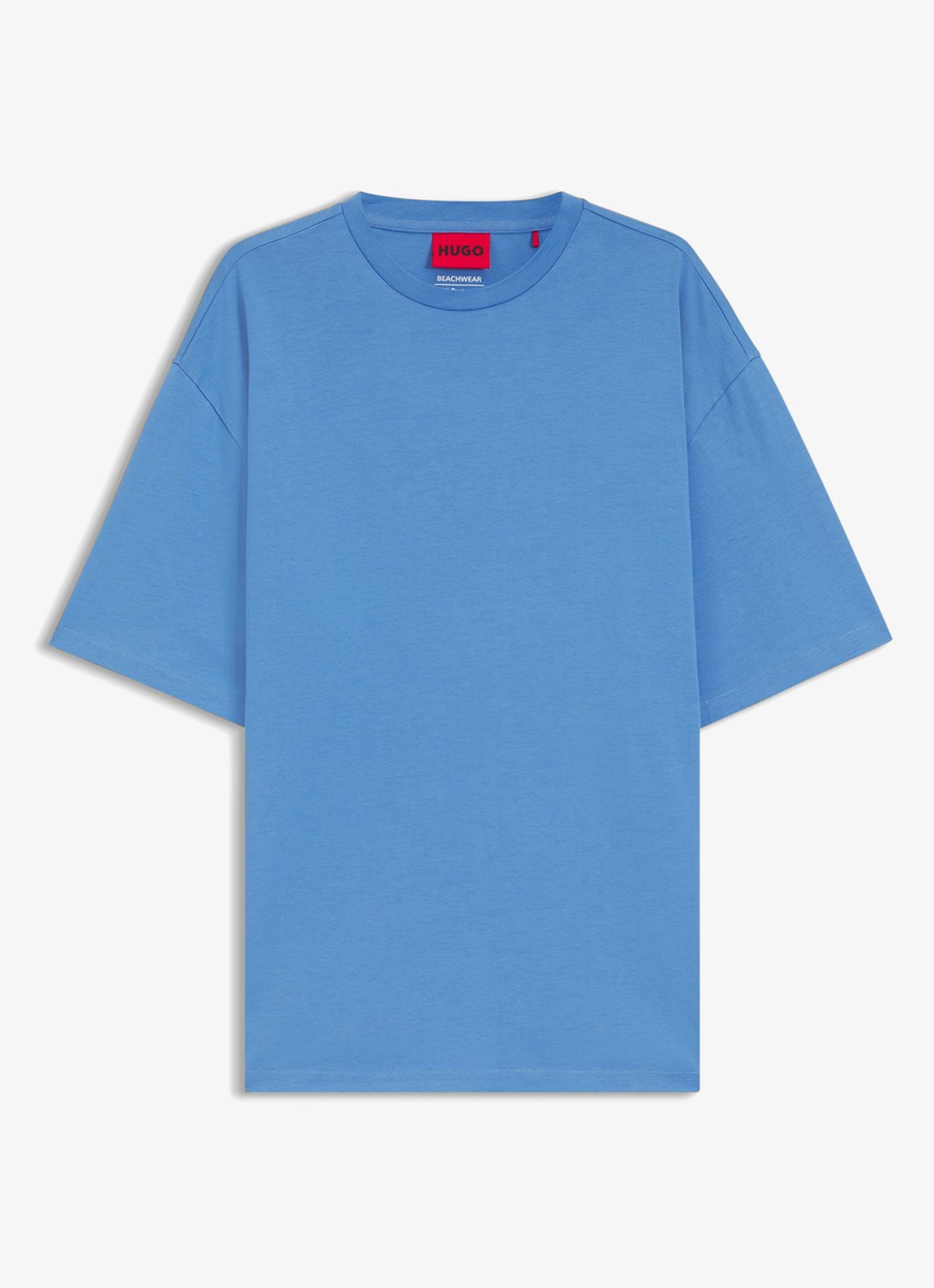 HUGO Oversized T-shirt met ronde hals - voorkant blauw