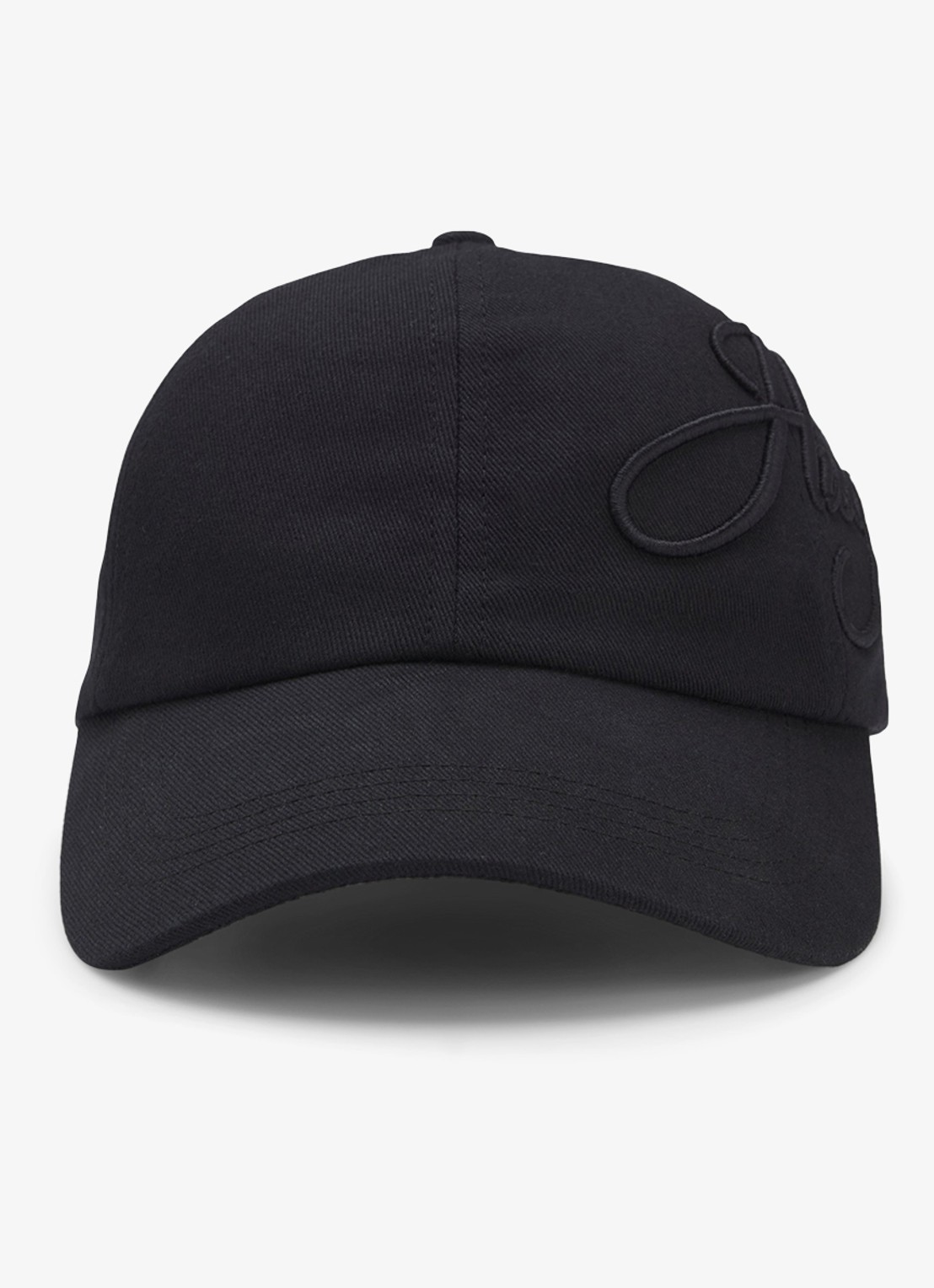 HUGO Pet met logoborduring - voorkant 3 zwart