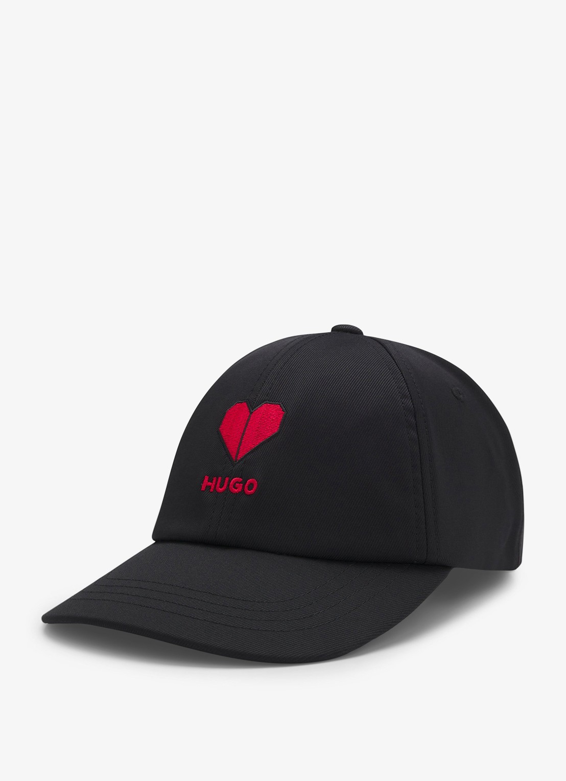 HUGO Pet met logoborduring - voorkant zwart