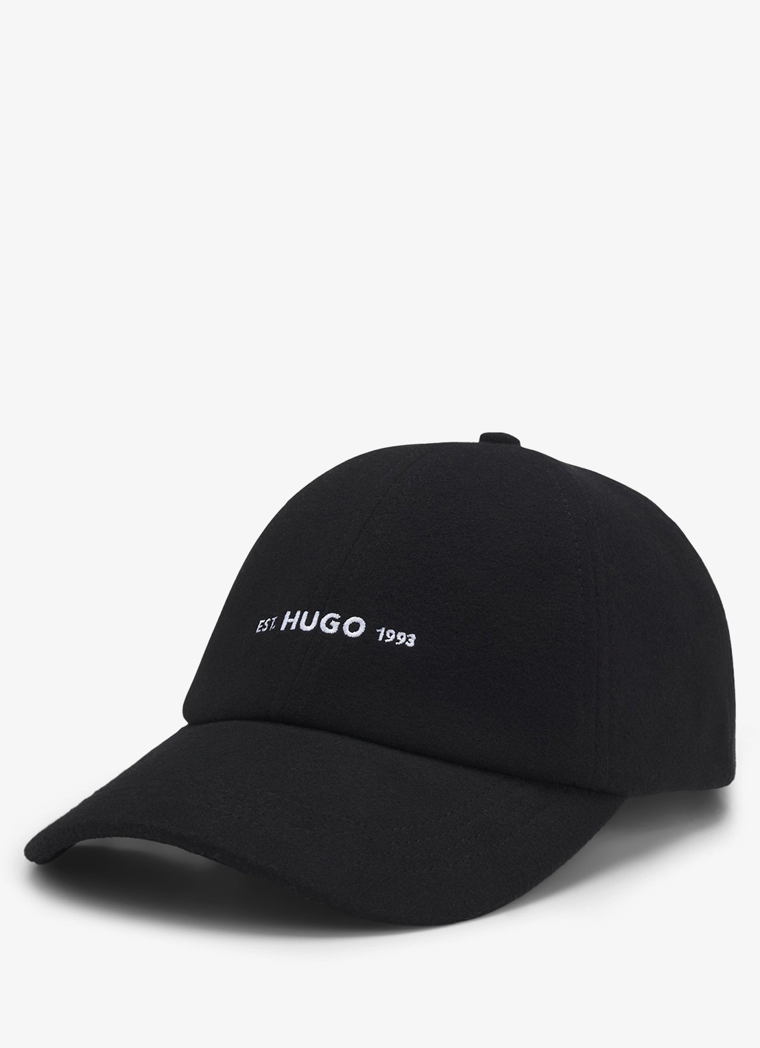 HUGO Pet met logoborduring - voorkant 2 zwart