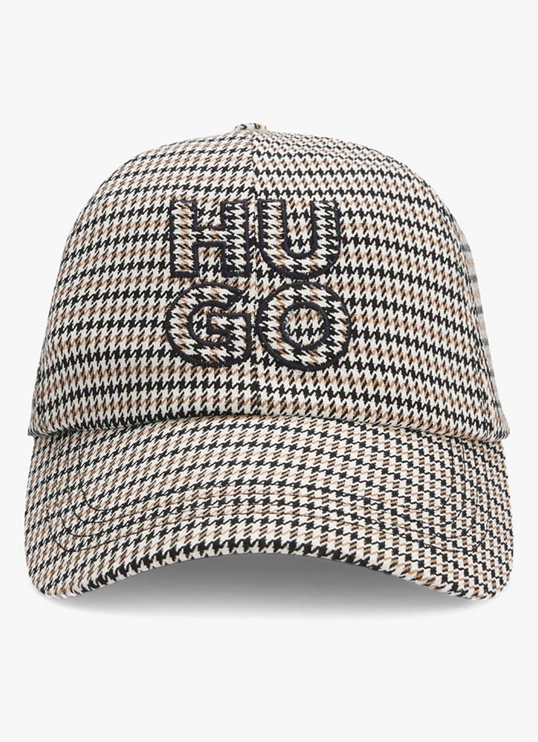 HUGO Pet met pied-de-poule-dessin en logo  - detail 3 open miscellaneous-971 / beige
