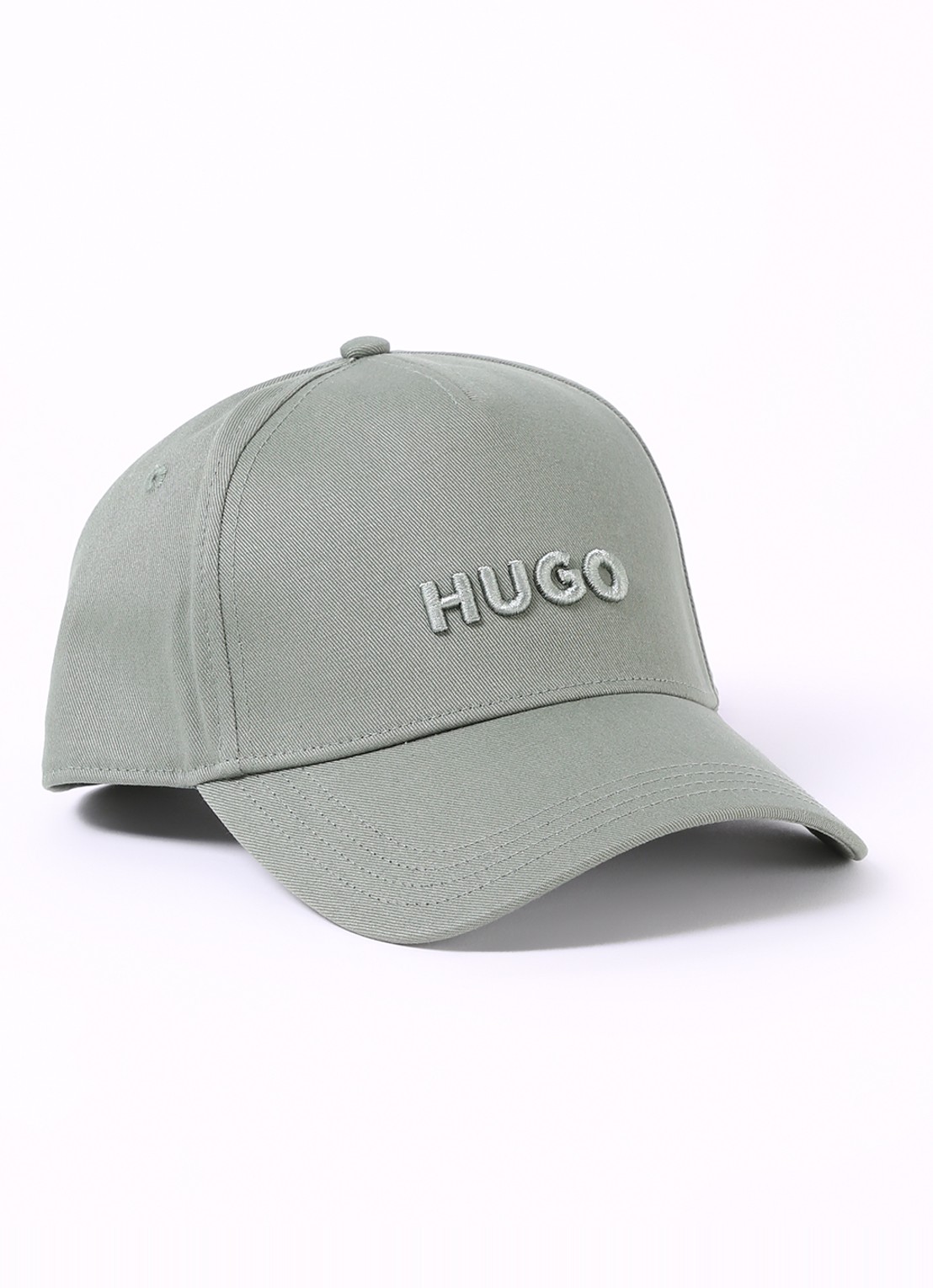 HUGO Pet van katoenen twill met logo - voorkant open green-343 / groen