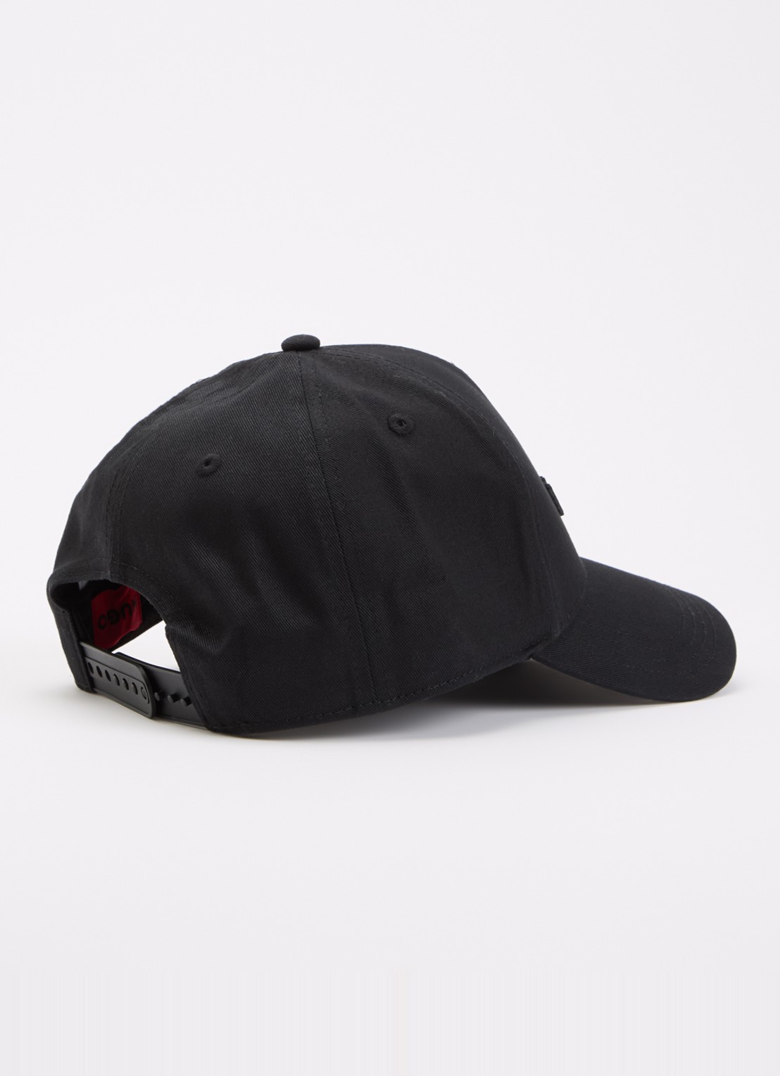 HUGO Pet van katoenen twill met logo - detail 4 black-003 / zwart