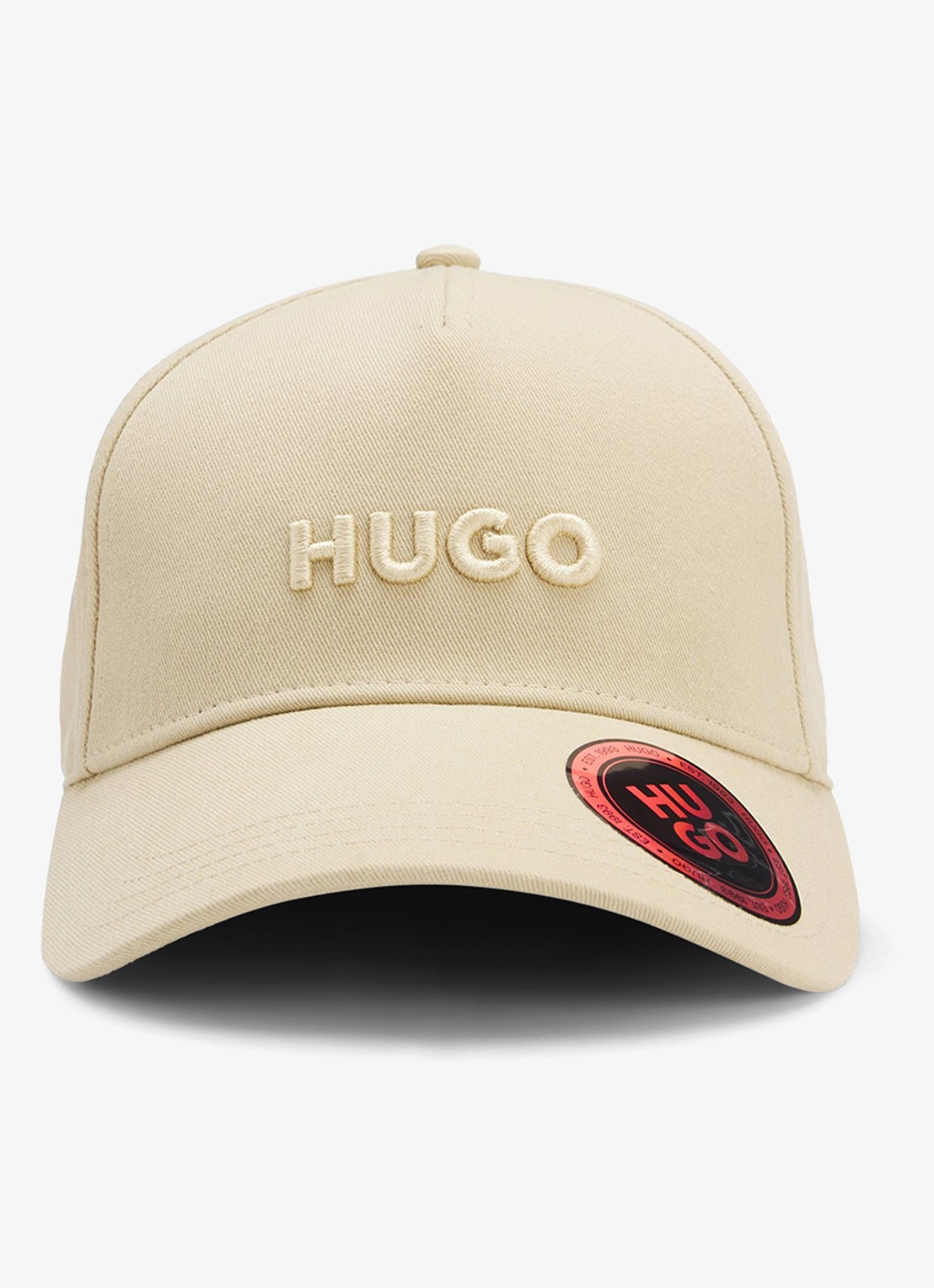 HUGO Pet van katoenen twill met logo - voorkant medium beige-269 / beige