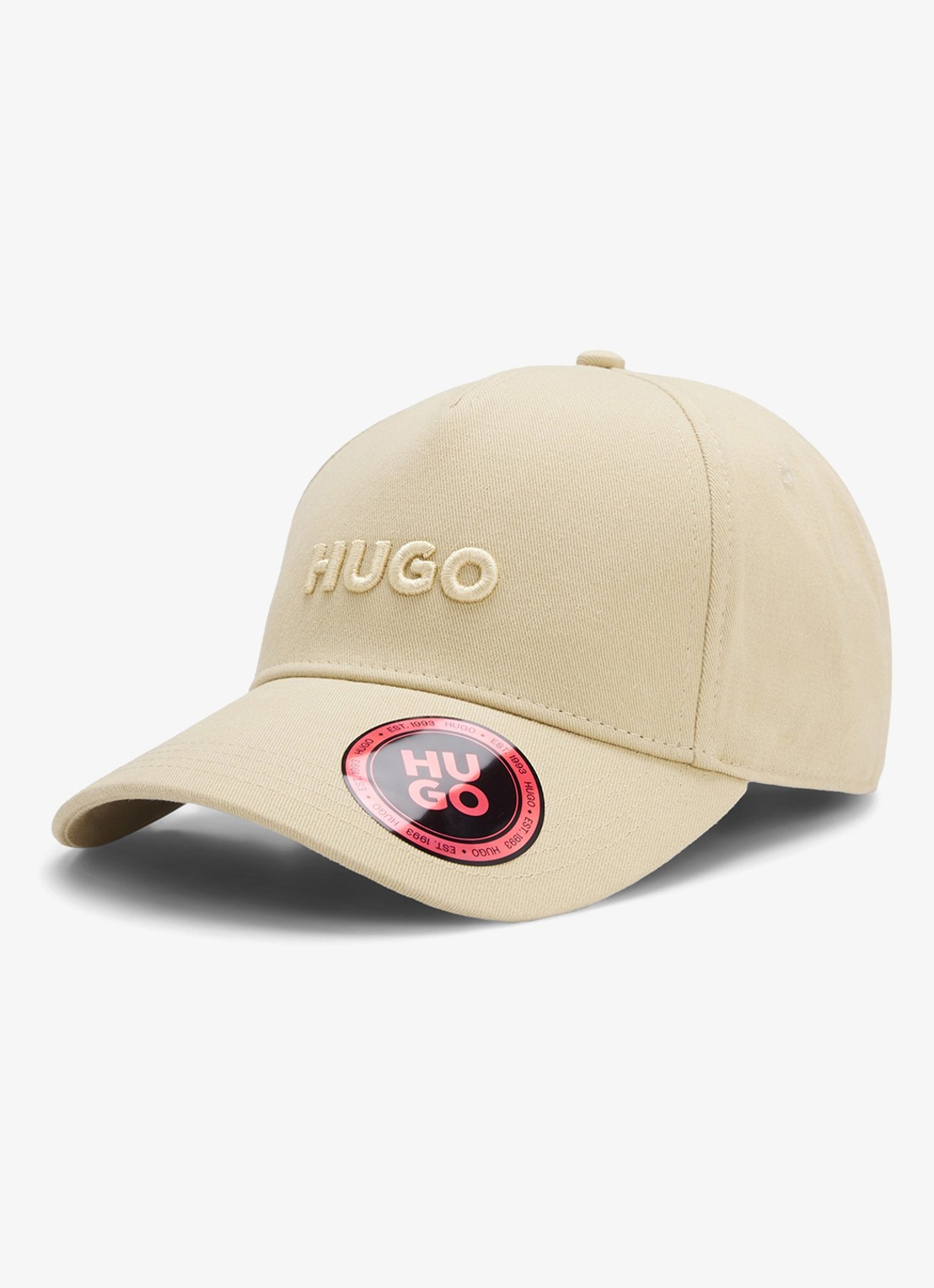 HUGO Pet van katoenen twill met logo - voorkant 2 medium beige-269 / beige