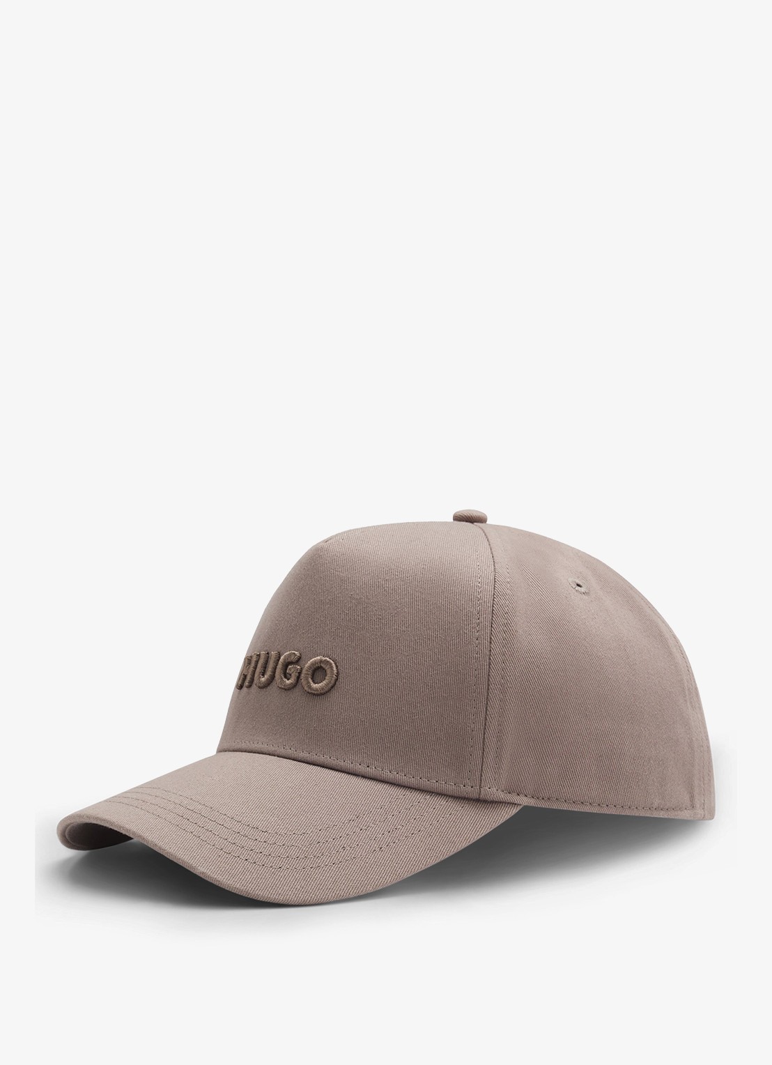 HUGO Pet van katoenen twill met logo - voorkant light/pastel brown-237 / bruin