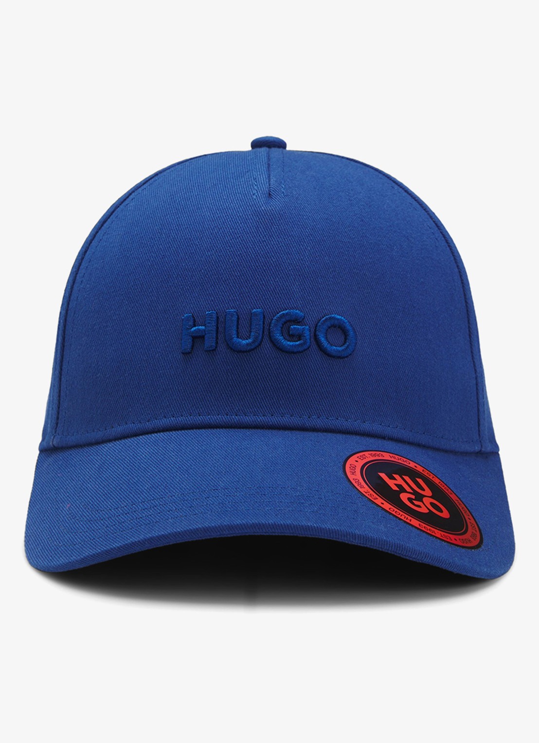 HUGO Pet van katoenen twill met logo - voorkant open blue-498 / blauw