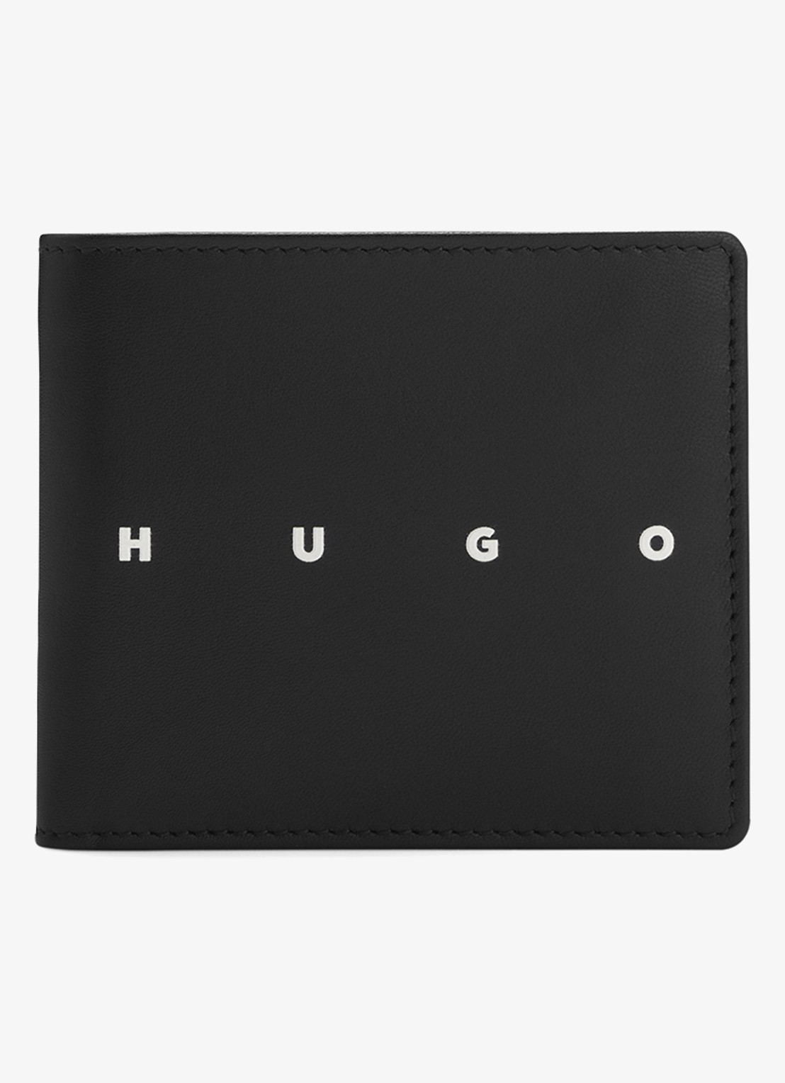 HUGO Portemonnee van geitenleer - voorkant zwart