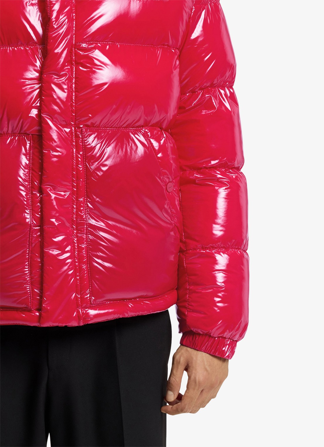 HUGO Puffer jack met glanzende finish - detail 6 oudroze