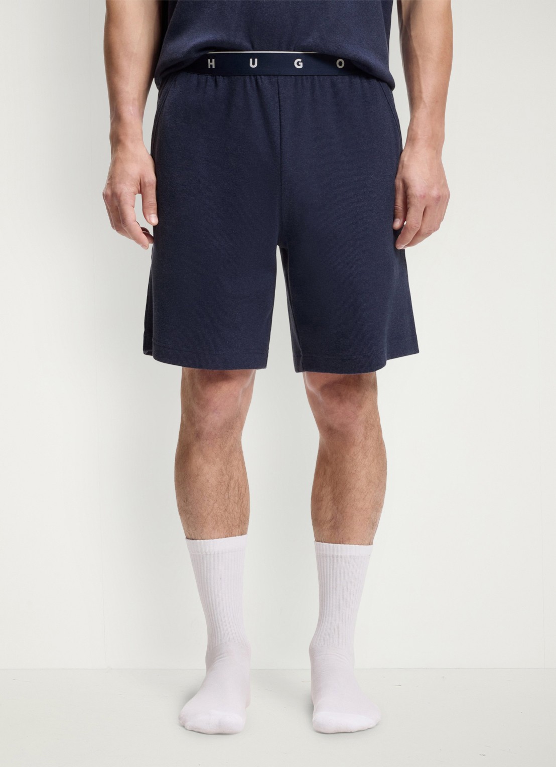 HUGO Pyjamabroek met logoband - detail 3 donkerblauw