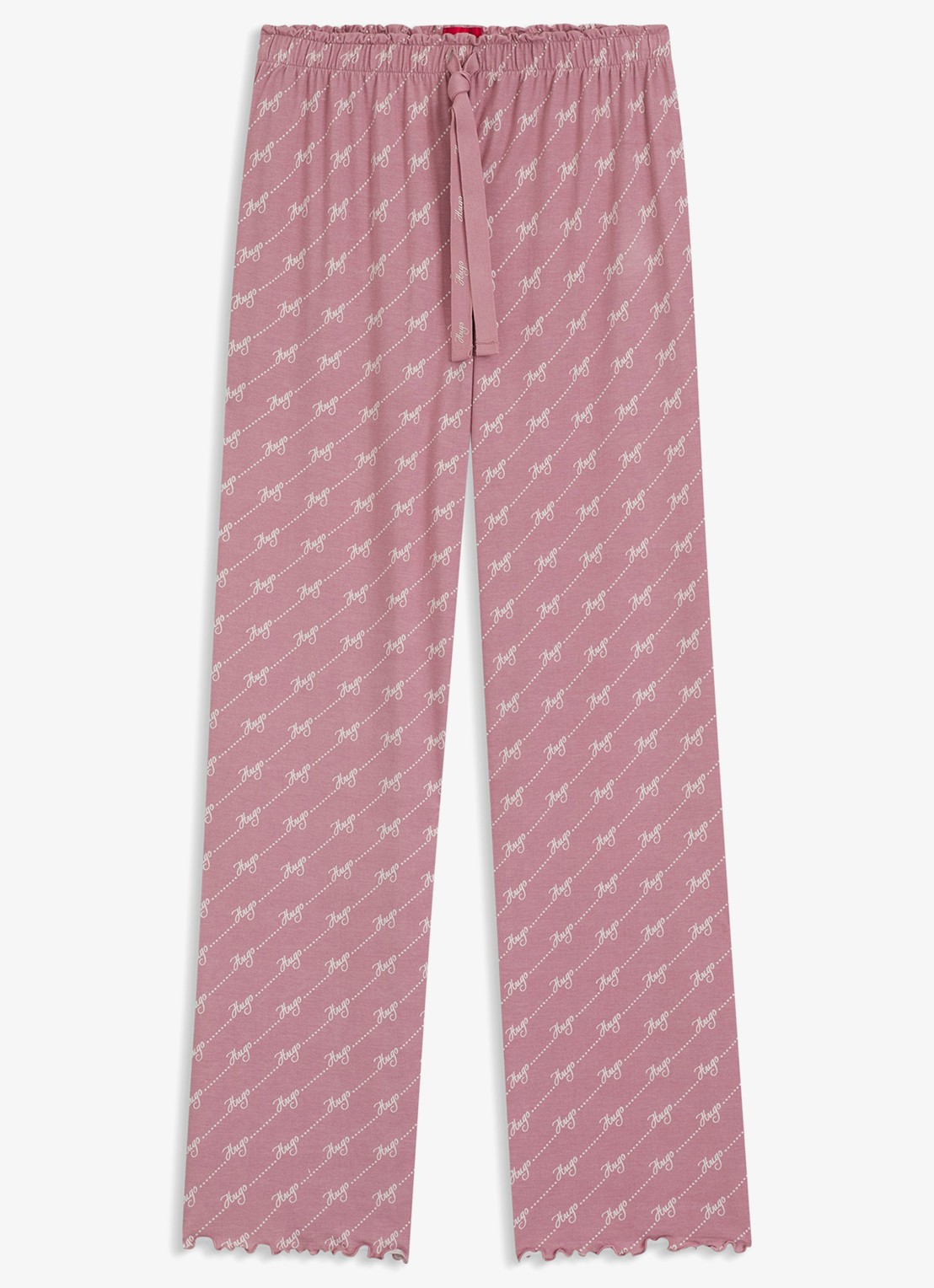 HUGO Pyjamabroek van stretchjersey met all-over print - voorkant 4 open pink-698 / roze