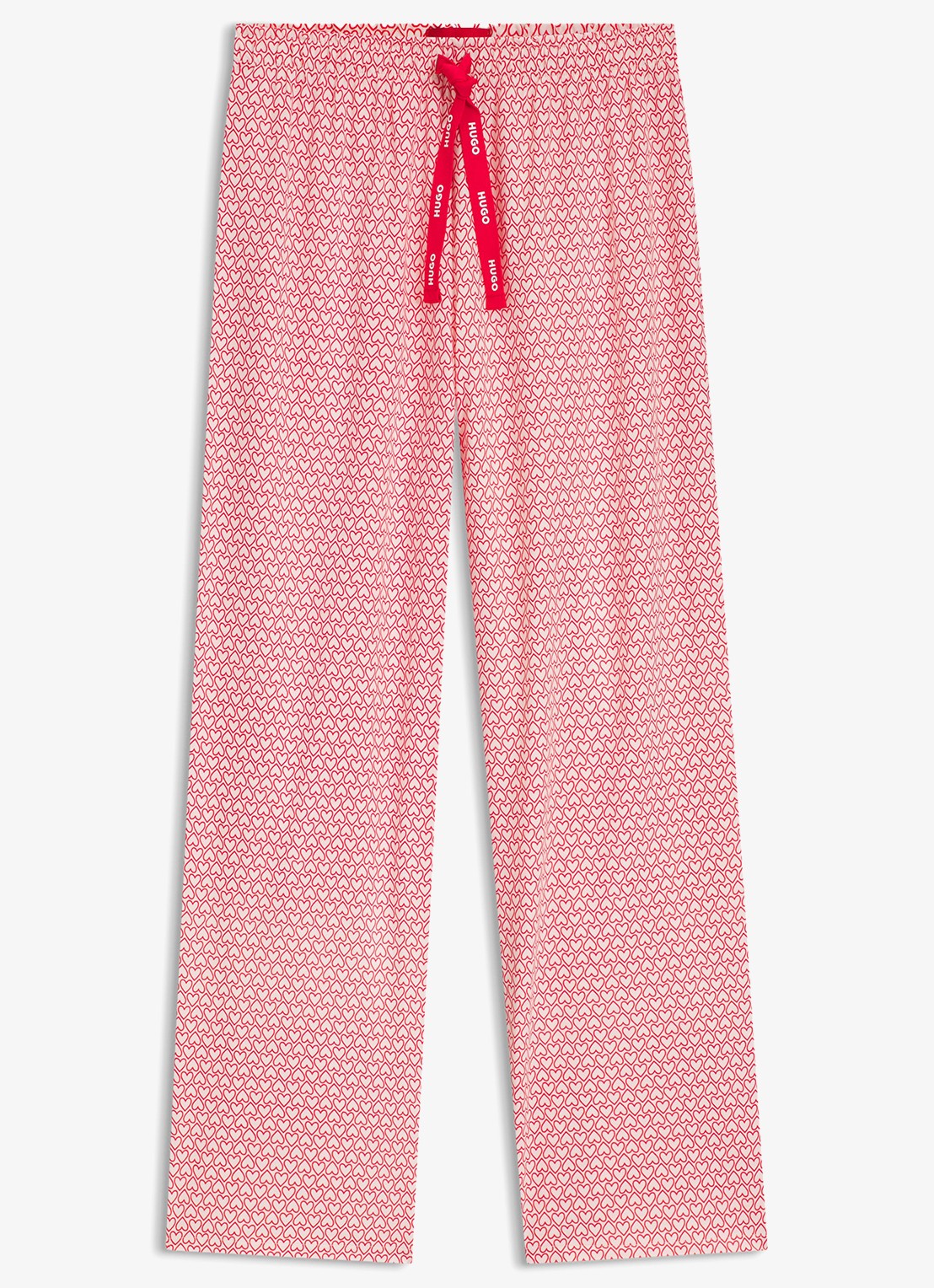 HUGO Pyjamabroek van stretchjersey met all-over print - voorkant 2 lichtroze