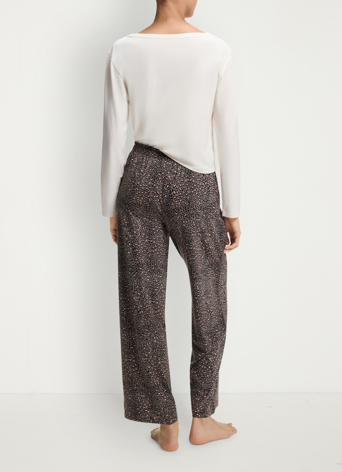 HUGO Pyjamabroek van stretchjersey met all-over print - achterkant 5 middengrijs