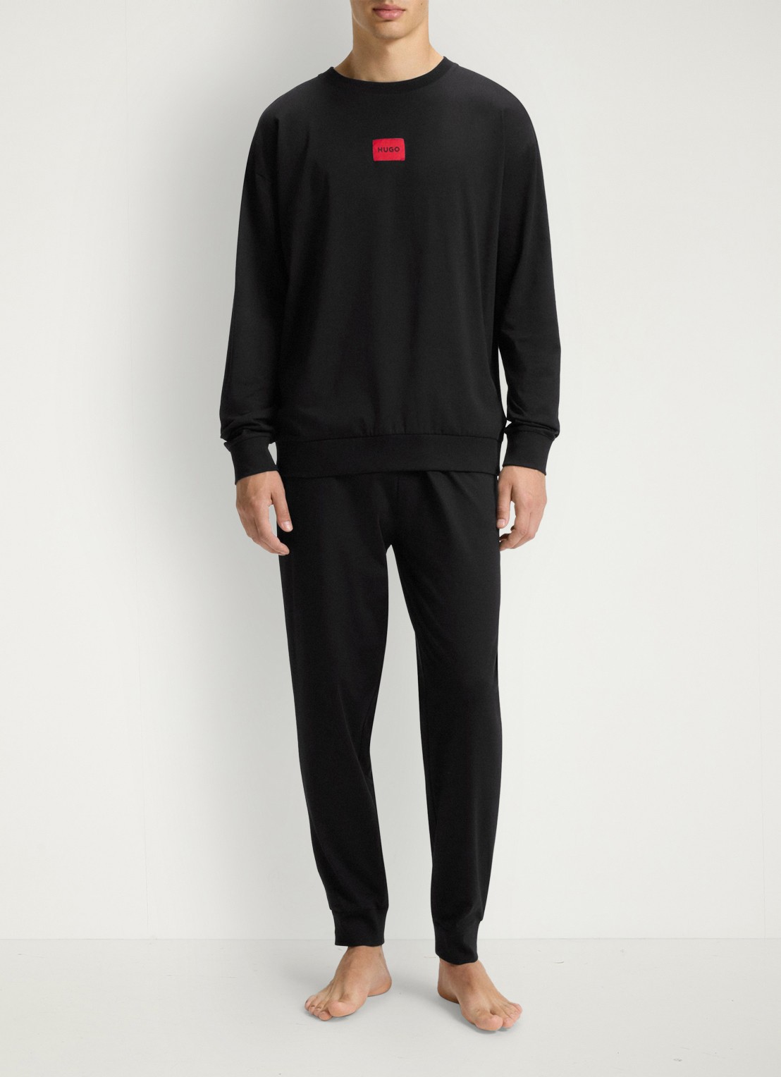 HUGO Pyjamaset met logo in giftset - detail zwart