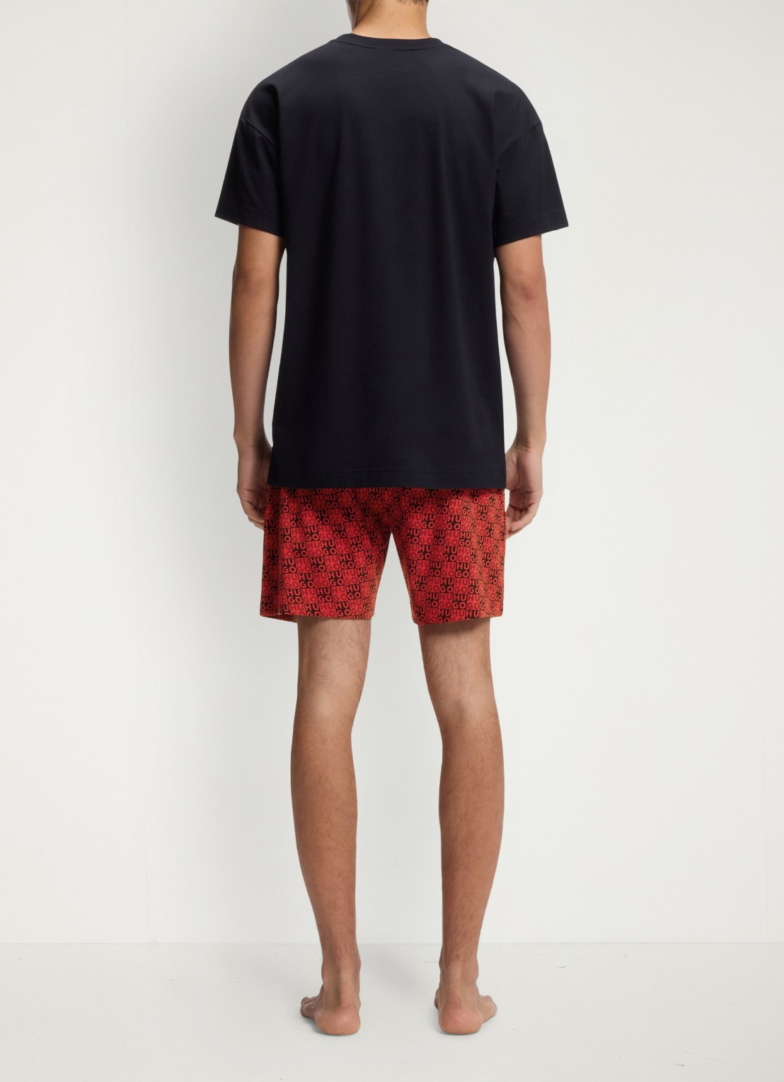 HUGO Pyjamaset met logo - achterkant rood