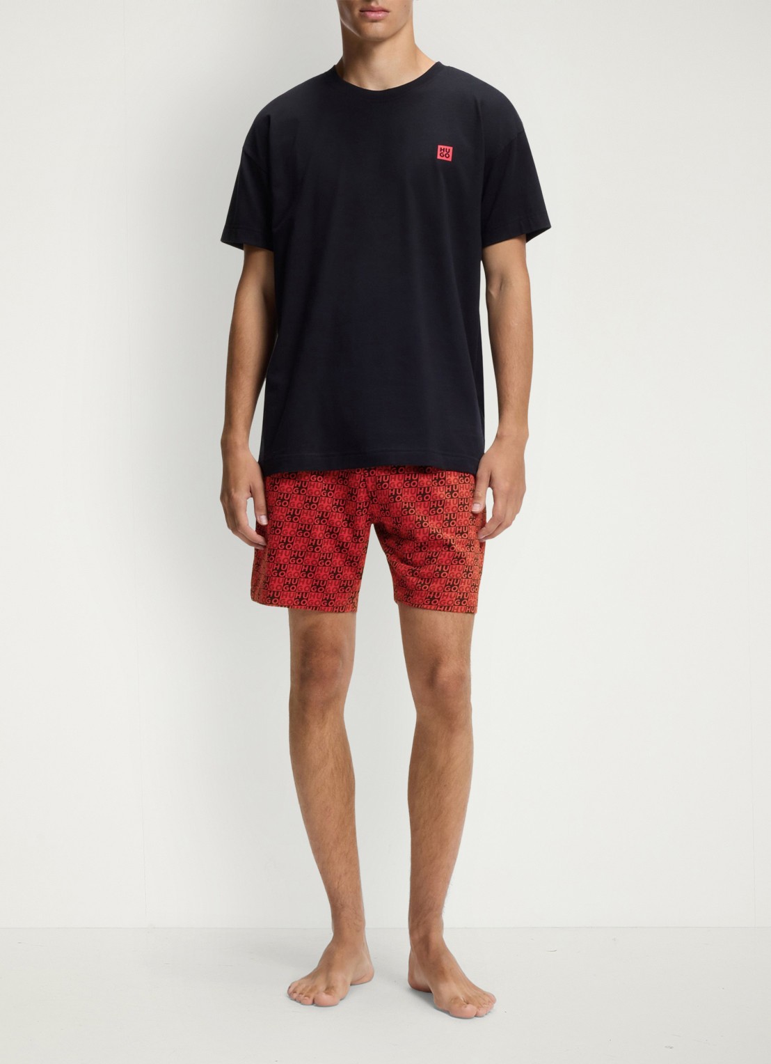 HUGO Pyjamaset met logo - detail 4 rood