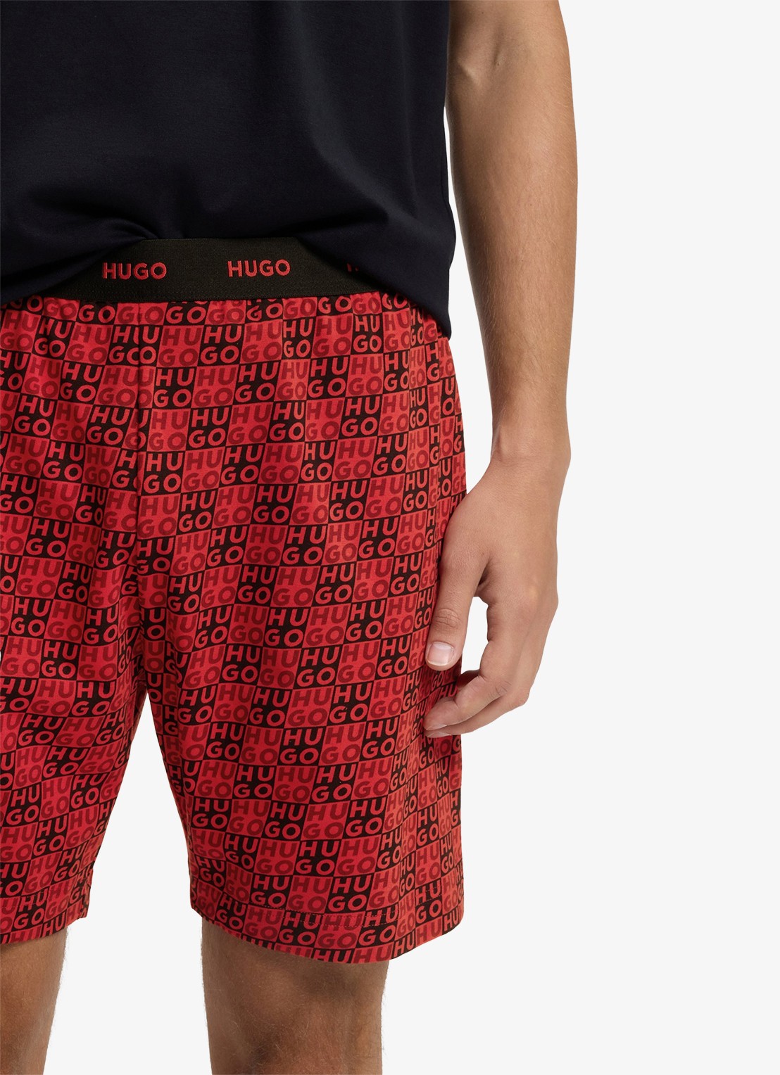 HUGO Pyjamaset met logo - detail 5 rood