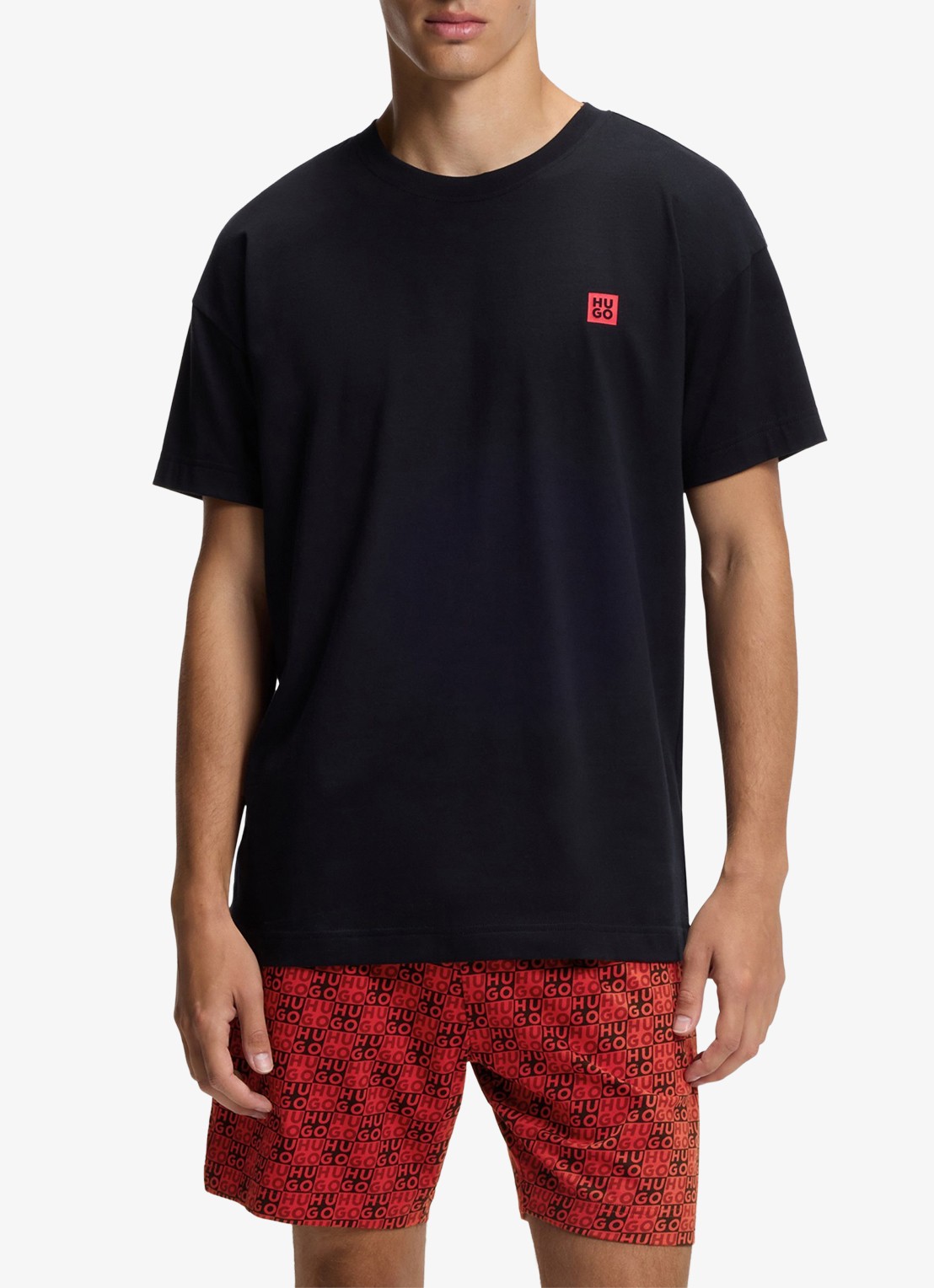 HUGO Pyjamaset met logo - voorkant 3 rood