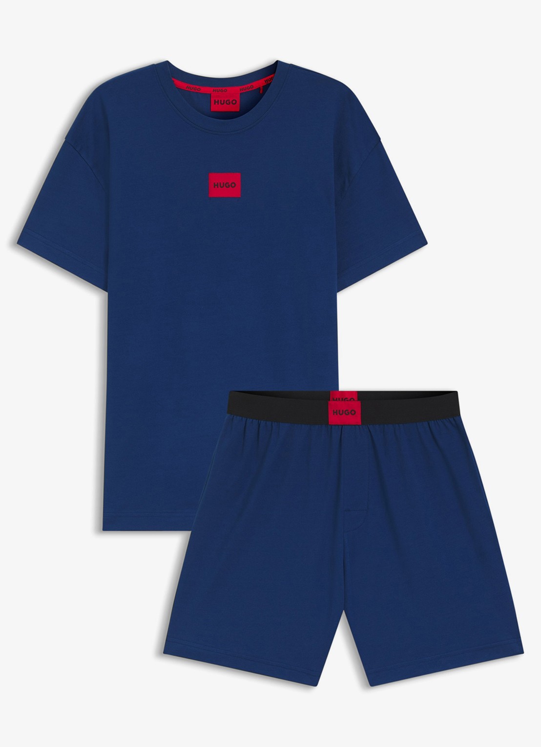 HUGO Pyjamaset met logo - voorkant donkerblauw