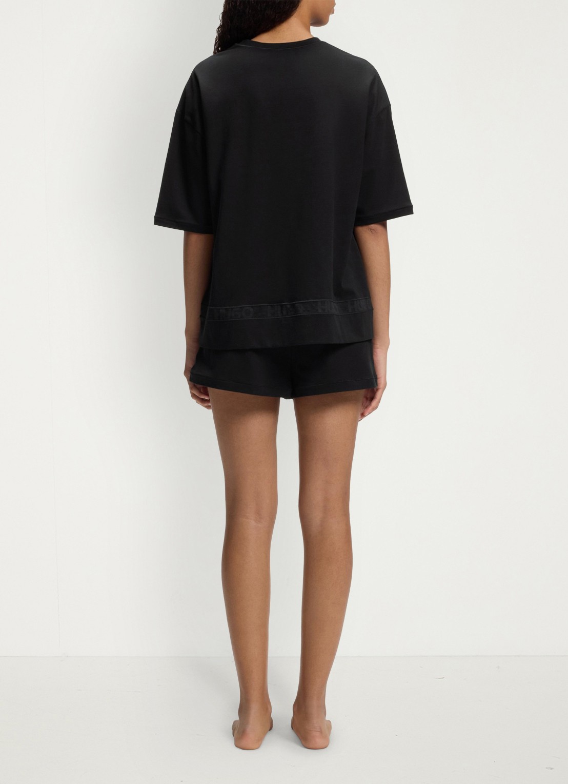 HUGO Pyjamaset met mesh detail - achterkant 3 zwart