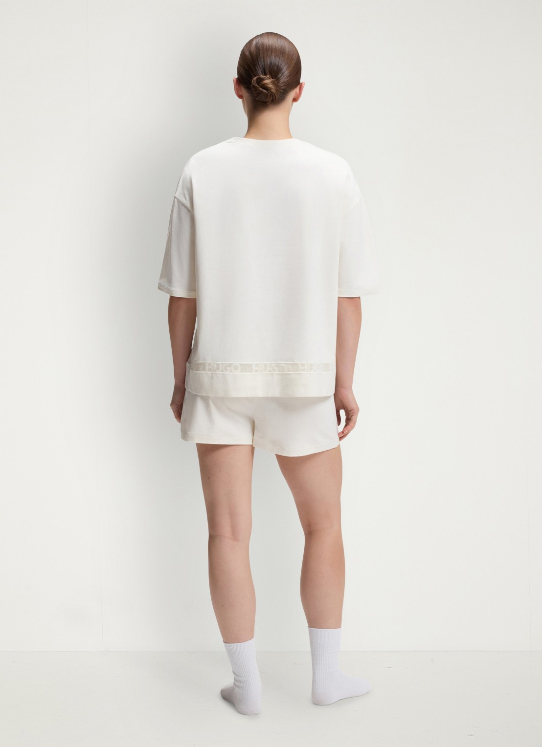 HUGO Pyjamaset met mesh detail - achterkant 3 wit