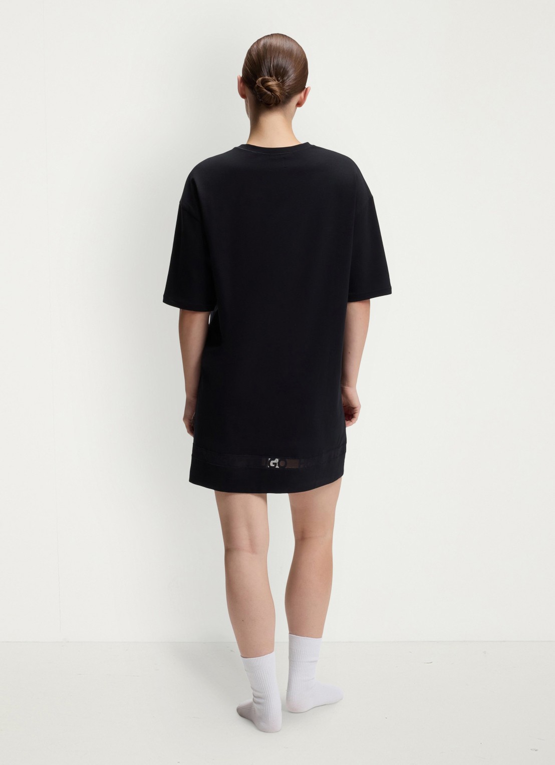HUGO Pyjamashirt met mesh detail - achterkant zwart