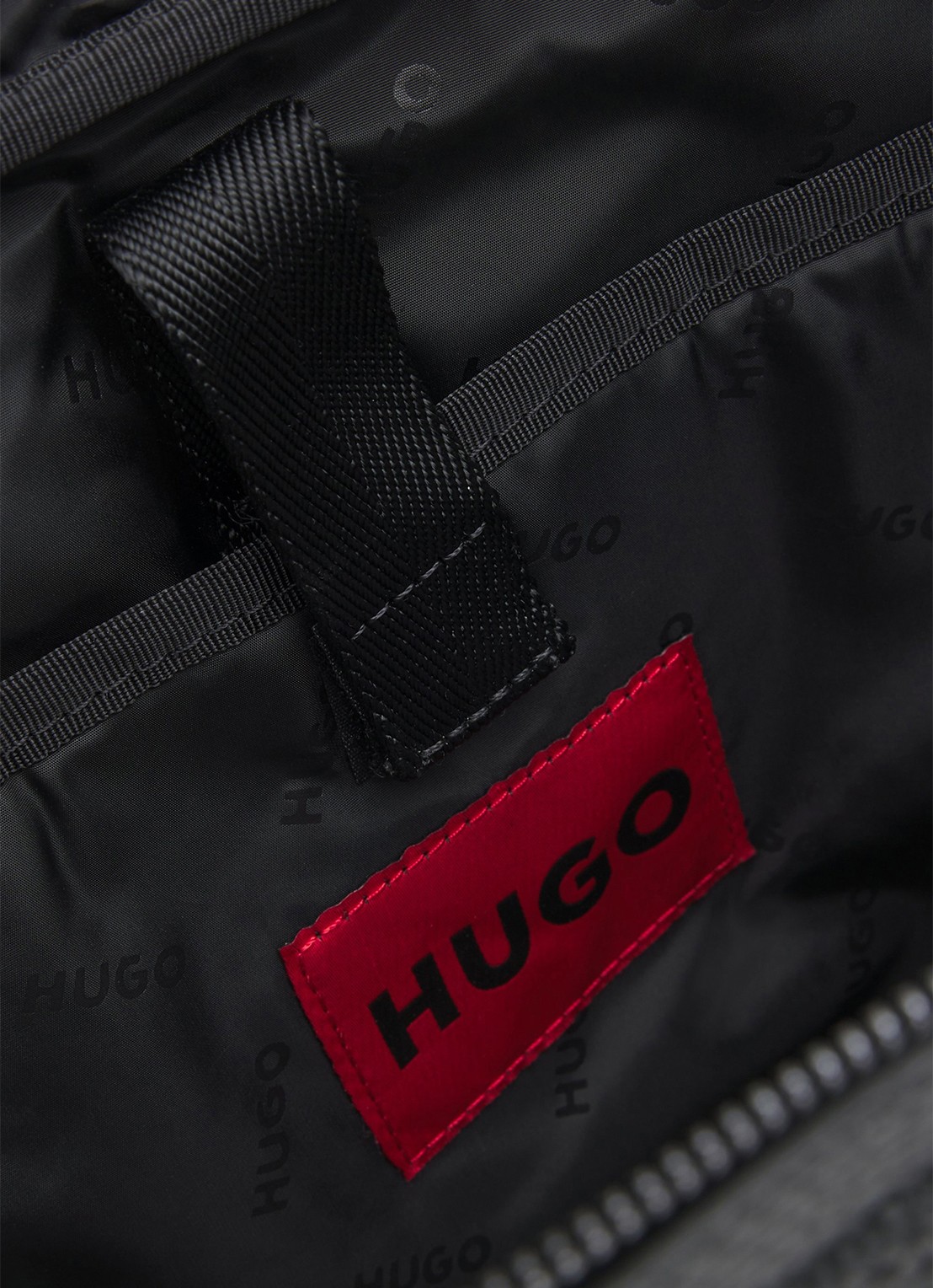 HUGO Quantic laptoptas met afneembare schouderriem - achterkant zwart