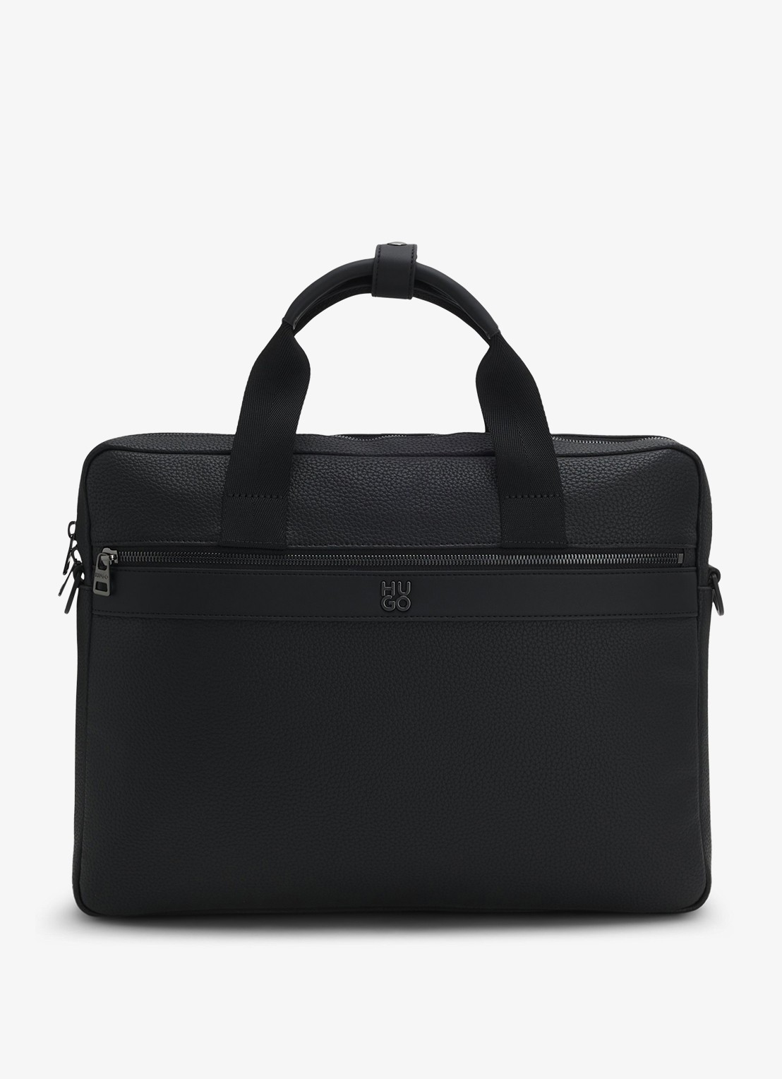 HUGO Quantic laptoptas met afneembare schouderriem - voorkant 2 zwart
