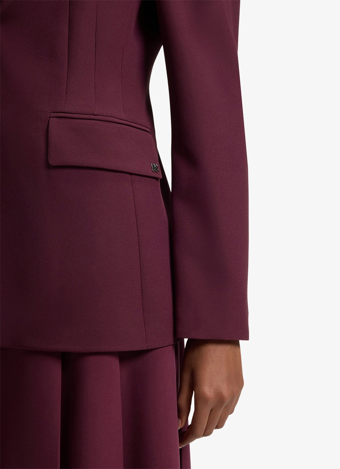 HUGO Regular-fit blazer van stretchmateriaal - detail 6 aubergine