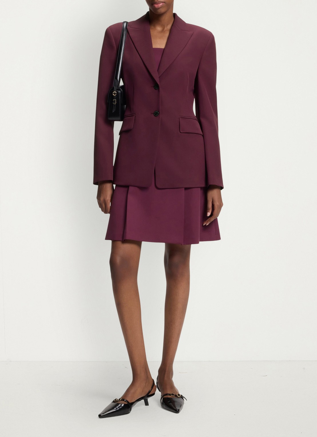HUGO Regular-fit blazer van stretchmateriaal - voorkant 2 aubergine