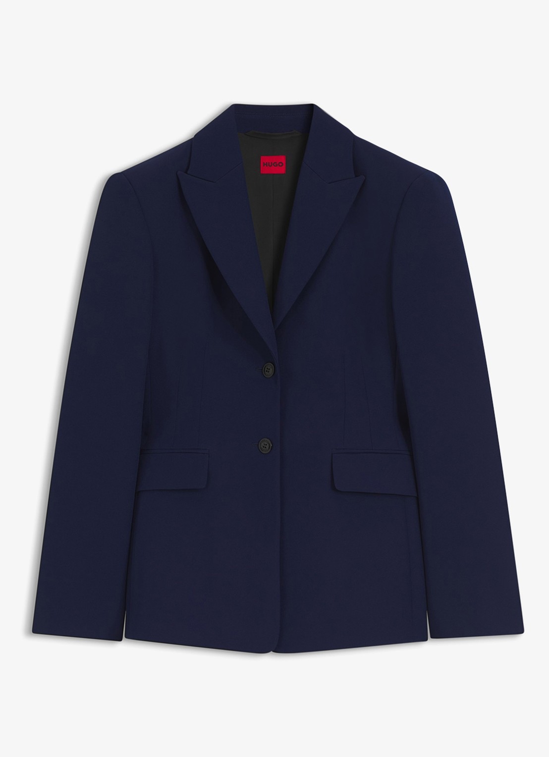 HUGO Regular-fit blazer van stretchmateriaal - voorkant donkerblauw